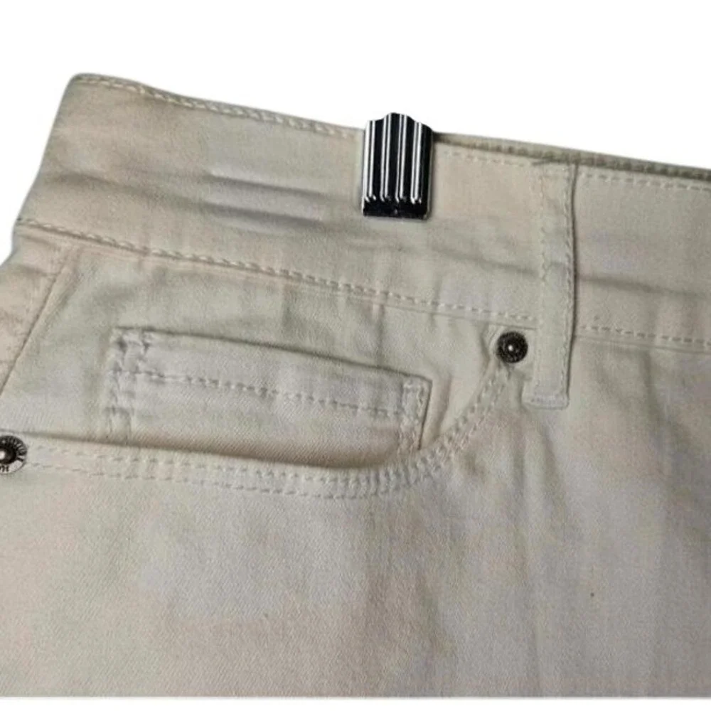 Juicy Couture Womens White Cuffed Denim Shorts‎ Size 16 Stretch Cotton Summer